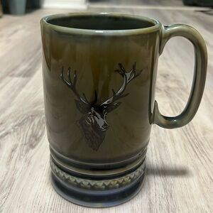 Reuge Vintage Green Deer Buck Beer Mug Musical When Irish Eyes Are Smiling